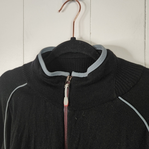 ERMENEGILDO ZEGNA 100% Wool Black Long Sleeve Full Zip Sweater Mens Size Medium - Picture 3 of 11